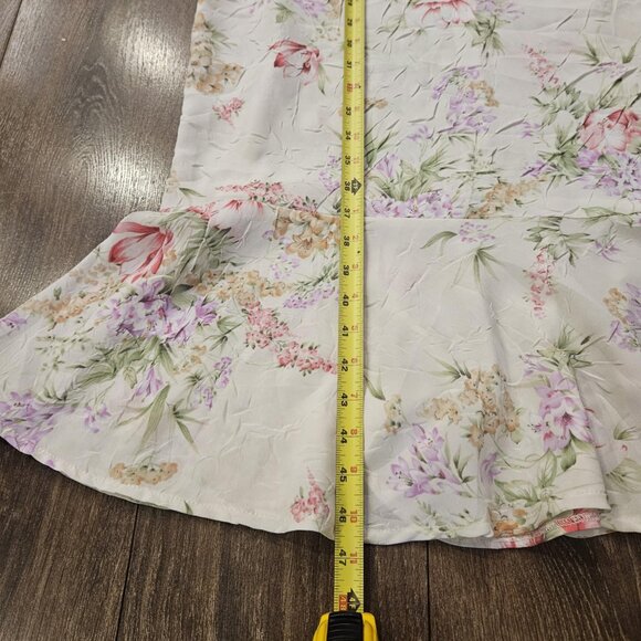 Vintage R&K Originals Light Cream Floral Cottage Style Maxi/Flare Dress Size M - Picture 12 of 16